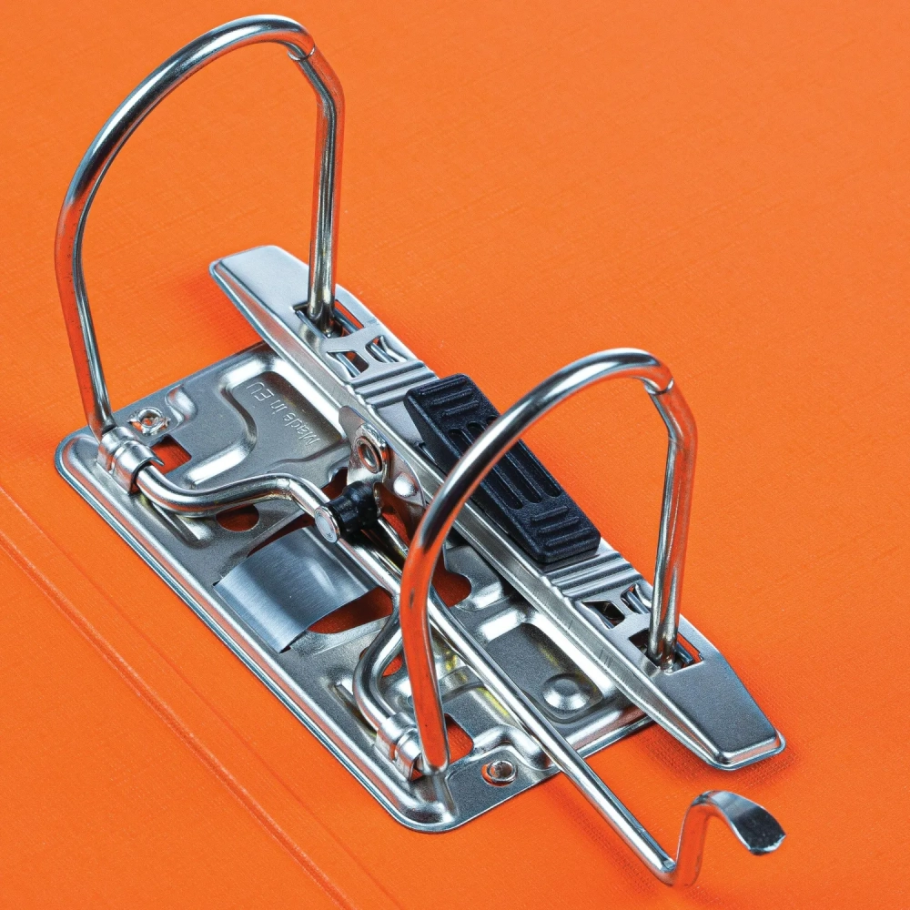 Папка-регистратор Комус Стандарт 75мм&nbsp; оранжевая, ПБП2, карм.кор., мет.уг