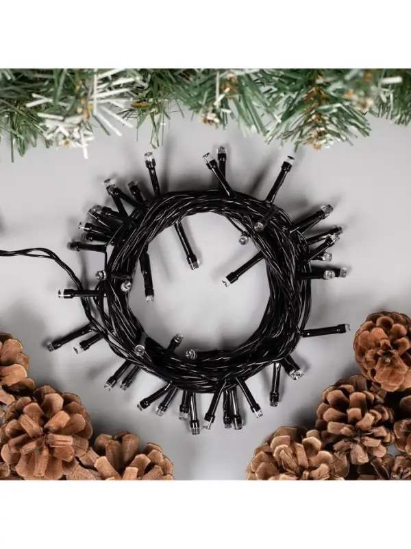 Гирлянда &laquo;Нить&raquo; 5 м, IP20, тёмная нить, 50 LED, 8 режимов, 220 В, свечение мульти