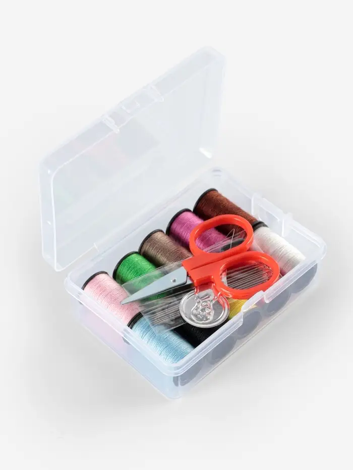 Швейный набор, 22 предмета, в пластиковом контейнере, 7.8&times;5.7&times;2.7 см