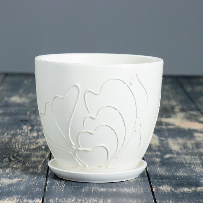 Горшок цветочный  Горшок цветочный "Кураж" (белый) № 3 Высокий овал 1,5л