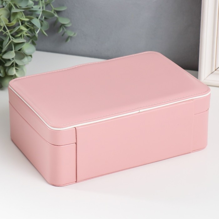 Шкатулка кожзам для украшений  Шкатулка кожзам для украшений "С пряжкой" розовая 24х18,5х9 см