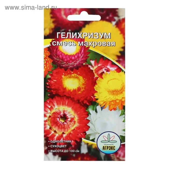 Семена цветов Гелихризум махровый смесь, О, 0,1 гр Семена цветов Гелихризум махровый смесь, О, 0,1 гр