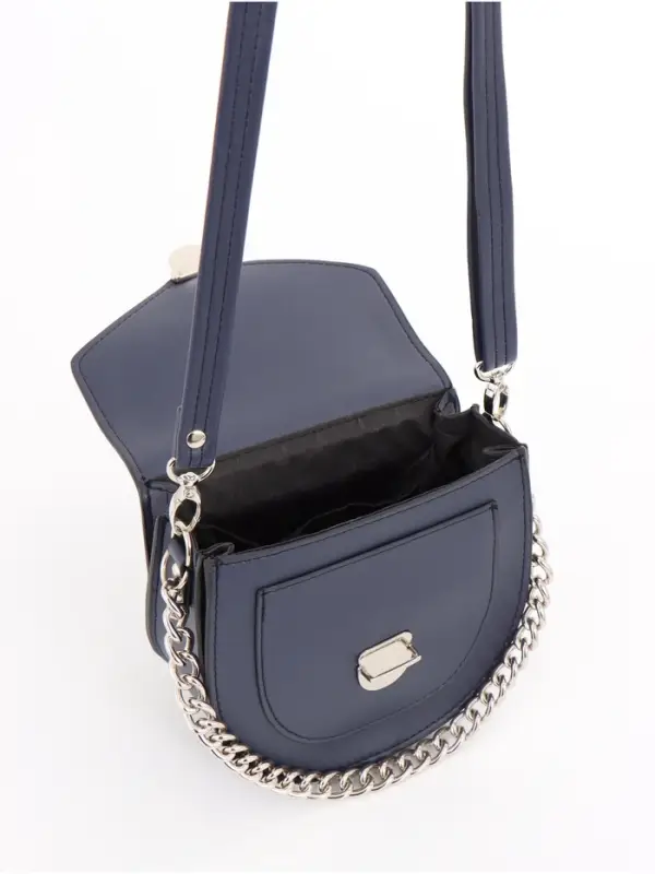 Сумка женская мессенджер TEXTURA на клапане, 17&times;10&times;18 см, синяя