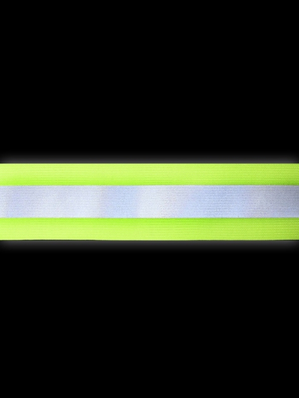 Светоотражающий пояс эластичный 1 полоса 2см 50-100см*4,5см на фастексе салатов/чёрн АУ Светоотражающий пояс эластичный 1 полоса 2см 50-100см*4,5см на фастексе салатов/чёрн АУ