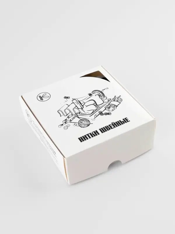 Нитки 35ЛЛ, 200 м, чёрные №6818