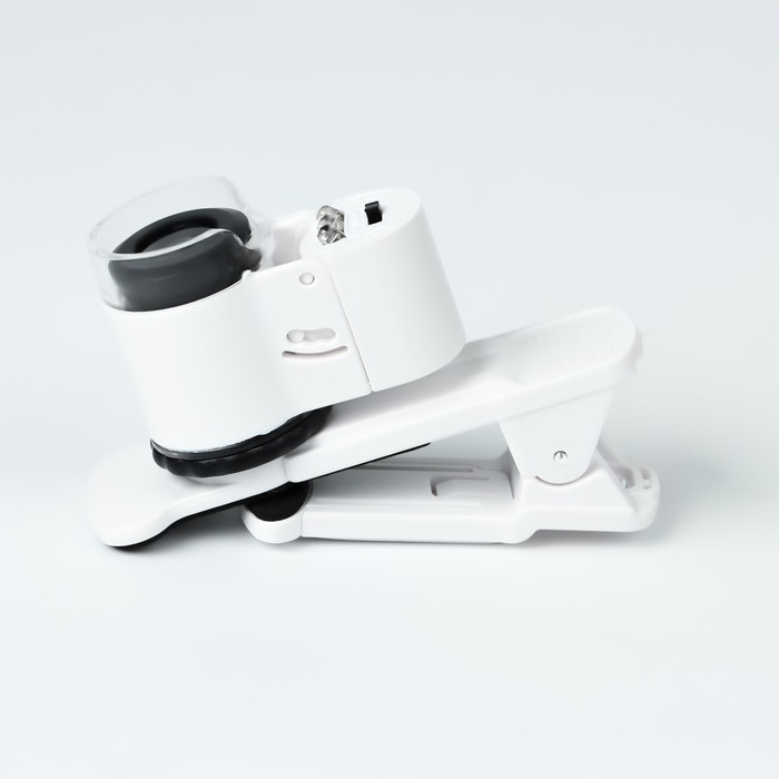 Лупа с линзой 10х для макросъёмки на прищепке для телефона, с подсветкой Лупа с линзой 10х для макросъёмки на прищепке для телефона, с подсветкой