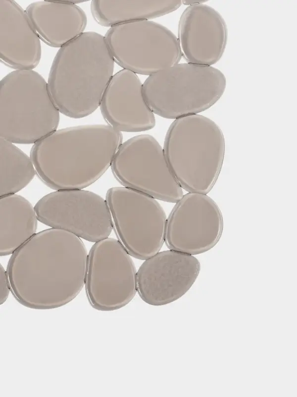 Коврик в раковину "Галька" 30х40 см прозрачный, цвет  серо-коричневый