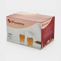 Стаканы Paşabah&ccedil;e Linka, 500 мл, набор 6 шт., стекло, прозрачные