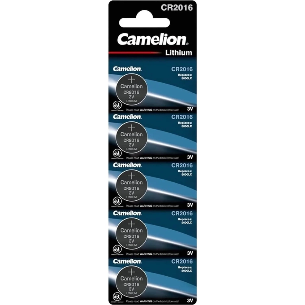 Батарейка Camelion CR2016 BL-5 (CR2016-BP5, литиевая,3V), 5шт/уп