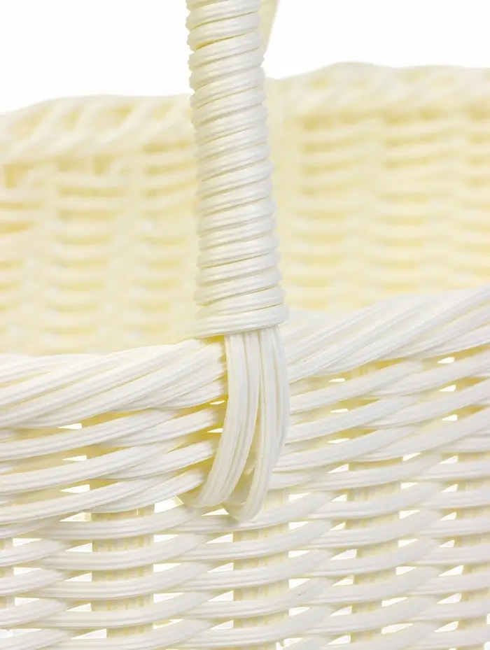 Корзина пластик 37 х 20,5 х 36 см, ручка17 см, белый