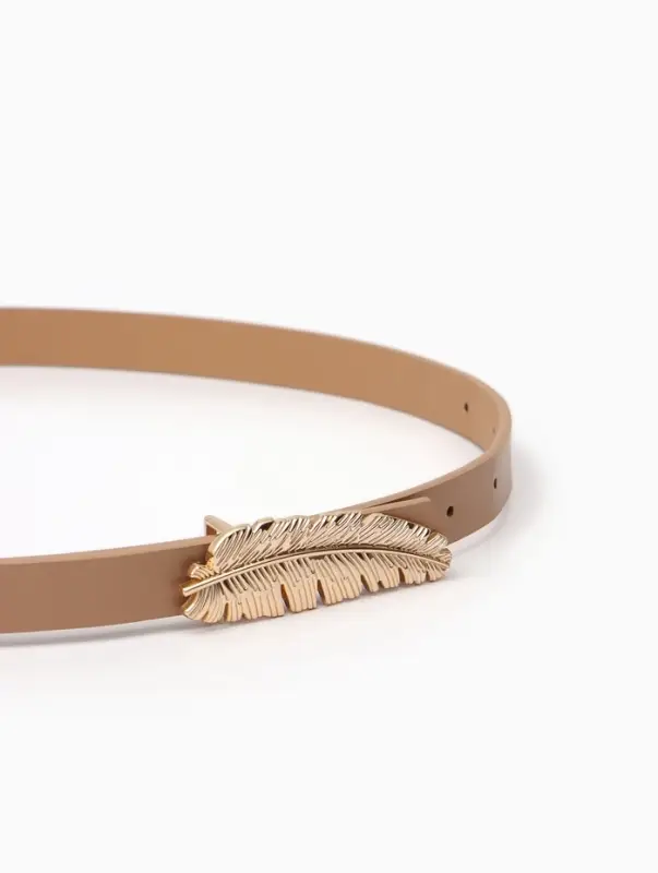 Ремень женский &laquo;Перо&raquo;, гвоздик, 2&times;110 см, без винта, бежевый