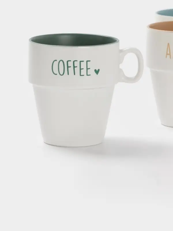 Набор кружек Доляна &laquo;Кофейная карта&raquo;, 4 шт., 315 мл, 11&times;8.5&times;10 см, фарфор, белый