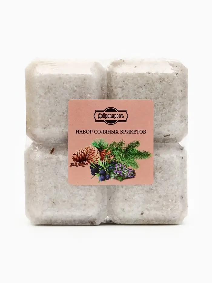 Соляной брикет набор 4 шт. &laquo;Можжевельник, чабрец, кедр, пихта&laquo; по 200 г &raquo;Добропаровъ&raquo;