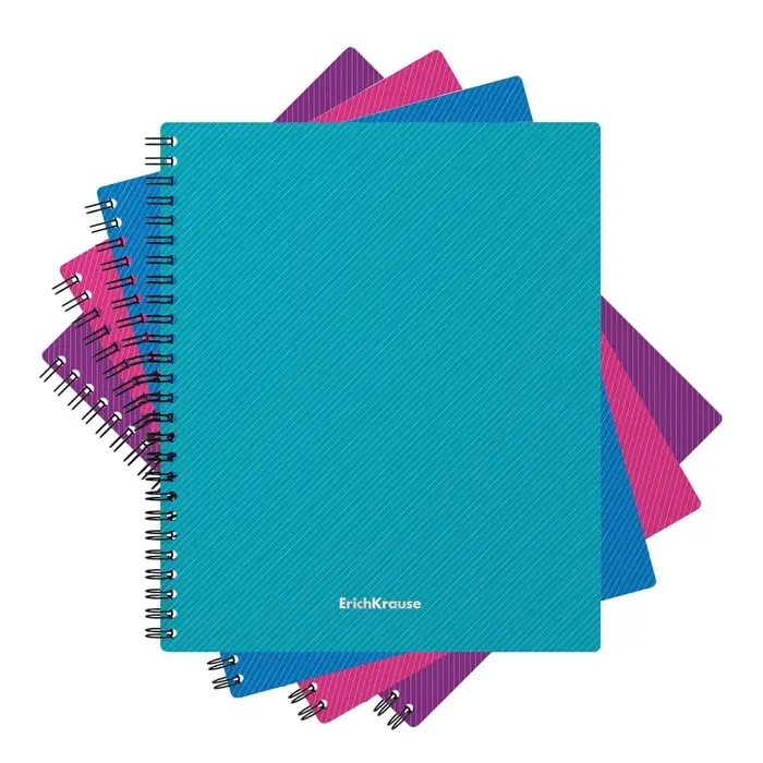 Тетрадь на спирали ErichKrause. Glance Vivid А5, 80 листов, в клетку, пластиковая обложка, блок офсет, 100% белизна, МИКС