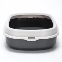 Лоток для кошек &laquo;Фур-Мур&raquo;, 48&times;35.5 см, с бортом и совком, покрытие софт-тач, смоки