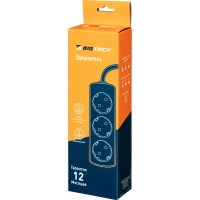 Удлинитель BigTech UTD-310-1,8-W (3р/1,8м/10А/2,2кВт/1мм2/белый)