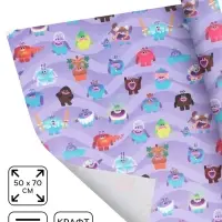 Бумага упаковочная крафтовая &laquo;Ум и Хрум&raquo;, 50&times;70 см