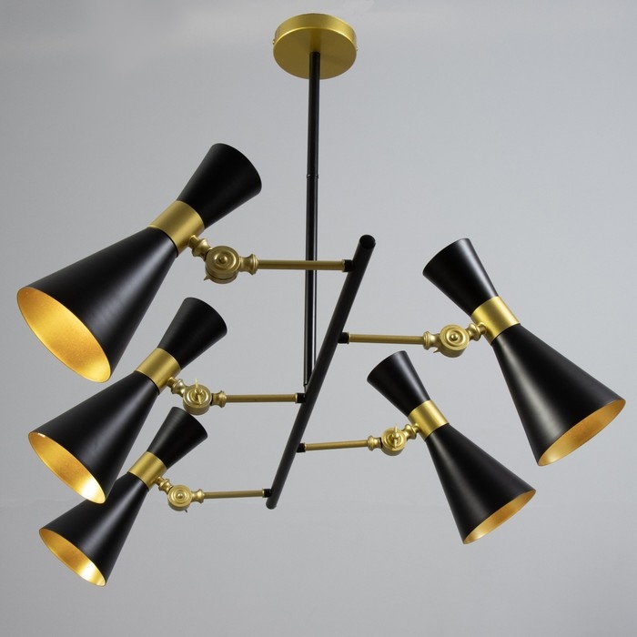 Люстра Люстра "Бьянка" 5хЕ14 40Вт 5хG4 20Вт черно-золотой 70х70х30 см BayerLux