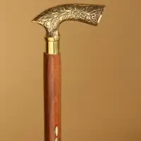 Трость деревянная, 94 см, дерево шишам, латунь