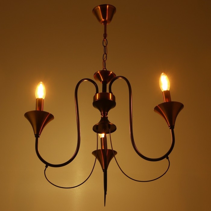 Люстра Люстра "Элимин" 3хЕ14 40Вт черно-золотой 56х75х56 см BayerLux