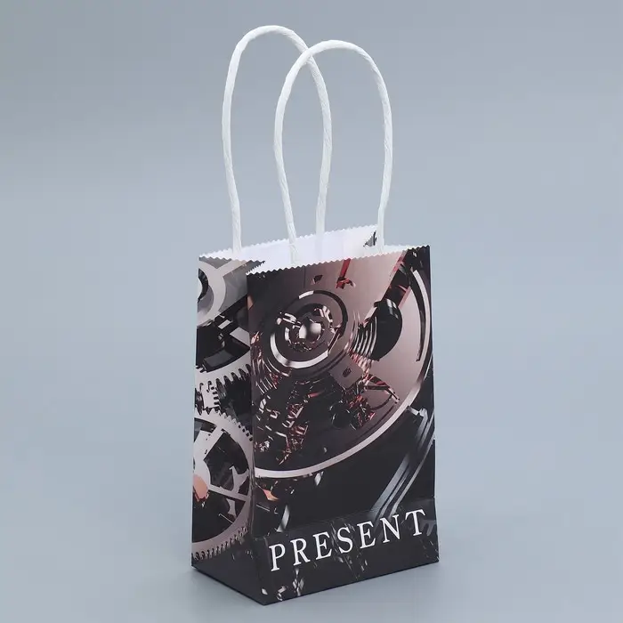 Пакет подарочный крафтовый, упаковка, Present, 15 х 10 х 6 см Пакет подарочный крафтовый, упаковка, Present, 15 х 10 х 6 см