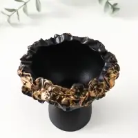 Подсвечник для тонкой свечи «Девочка в венке малая», 7.5×9×8 см, чёрный