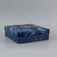 Коробка подарочная сборная с крышкой &laquo;Синяя сказка&raquo;, 26&times;26&times;8 см