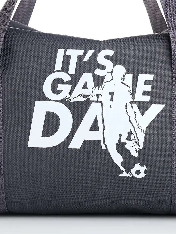 Сумка спортивная на молнии TEXTURA, с подкладкой, длинный ремень, с принтом, маленький размер, серая