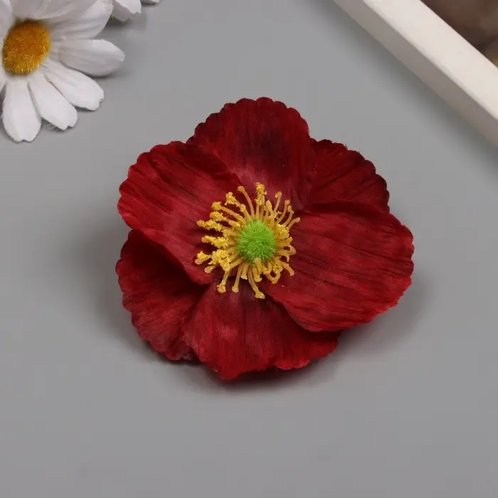 Бутон на ножке для декорирования &laquo;Рудбекия красная&raquo;, 6.5&times;6.5 см