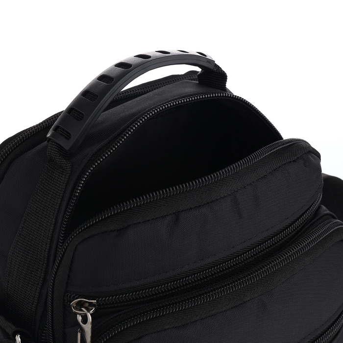 Сумка мужская на молниях, 3 наружных кармана, цвет чёрный Сумка мужская на молниях, 3 наружных кармана, цвет чёрный