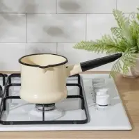 Ковш эмалированный, 1 л, слоновая кость