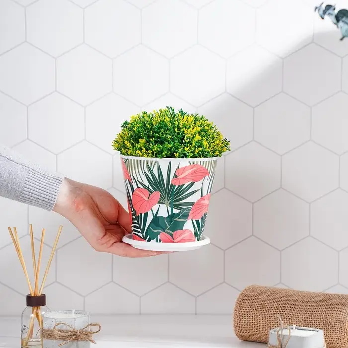 Горшок для цветов Доляна «Антуриум», 800 мл, цвет белый Горшок для цветов Доляна «Антуриум», 800 мл, цвет белый