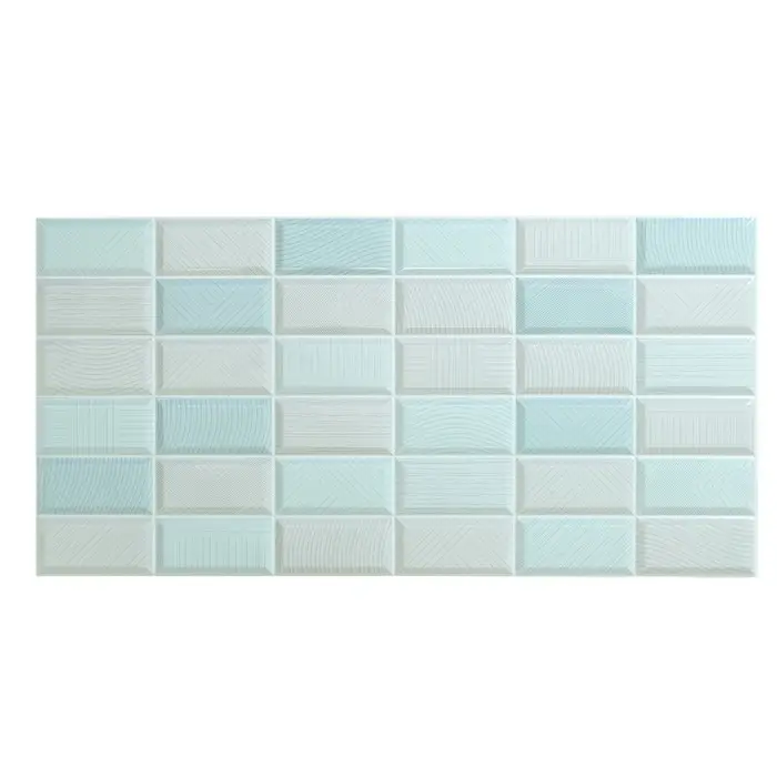 Стеновая панель ПВХ «Кирпич маренго», 485×960 мм, цвет берюзовый