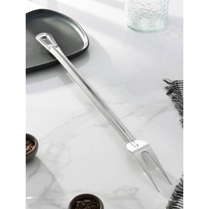 Вилка для мяса из нержавеющей стали Доляна «Индия», 54 см, толщина 1,45 мм Вилка для мяса из нержавеющей стали Доляна «Индия», 54 см, толщина 1,45 мм