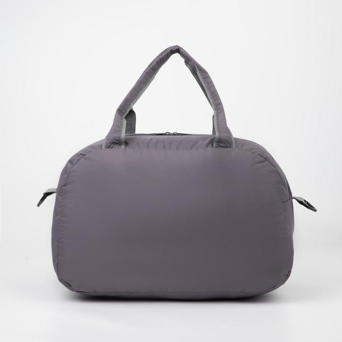 Сумка спортивная женская на молнии, наружный карман, длинный ремень, средний размер, цвет серый