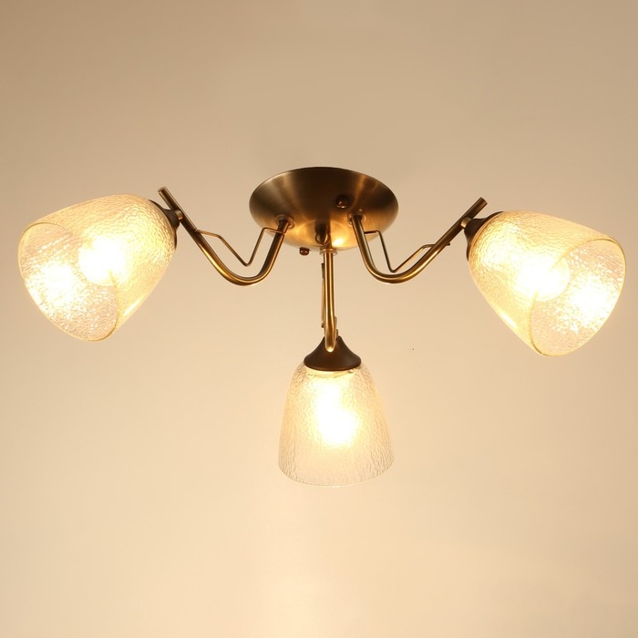 Люстра Люстра "Эсм BayerLuxина" 3хЕ27 40Вт бронза 47х47х19 см BayerLux