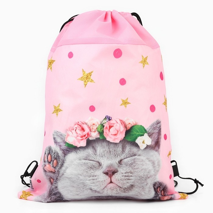 Мешок для обуви «Очаровательный котёнок» нетканное полотно, размер 30 х 40 см Мешок для обуви «Очаровательный котёнок» нетканное полотно, размер 30 х 40 см