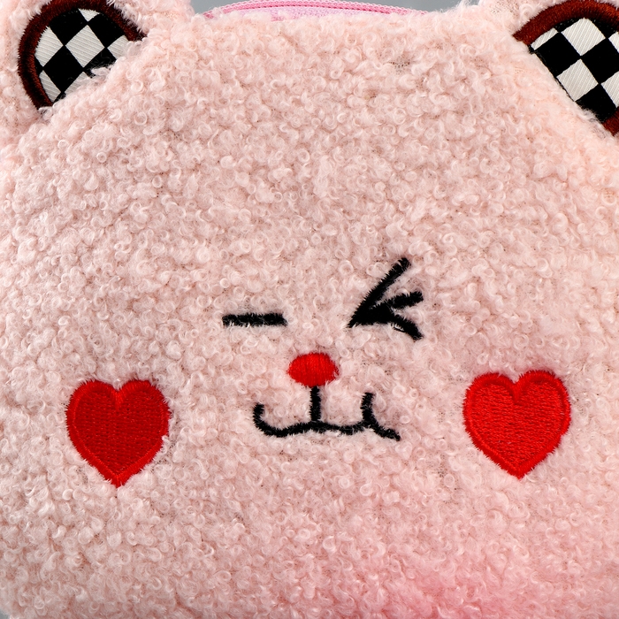 Мягкая сумка «Мишка». цвет нежно розовый