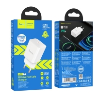 Сетевое зарядное устройство Hoco N27, 1 Type-C, 20 Вт, PD + QC, белое