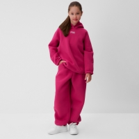 Костюм детский (худи, брюки) MINAKU: Basic Line KIDS, oversize, цвет фуксия, рост 122