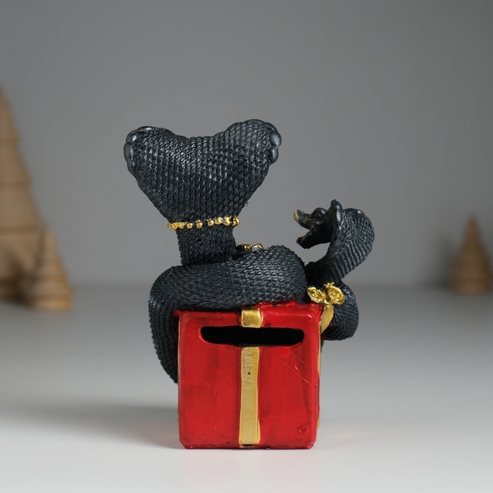 Копилка полистоун Копилка полистоун "Змейки счастья с подарком" 9,5х6,5х11,2 см