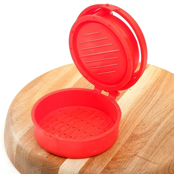 Форма для котлет Доляна Stufz, 13×12×5,5 см, цвет красный Форма для котлет Доляна Stufz, 13×12×5,5 см, цвет красный