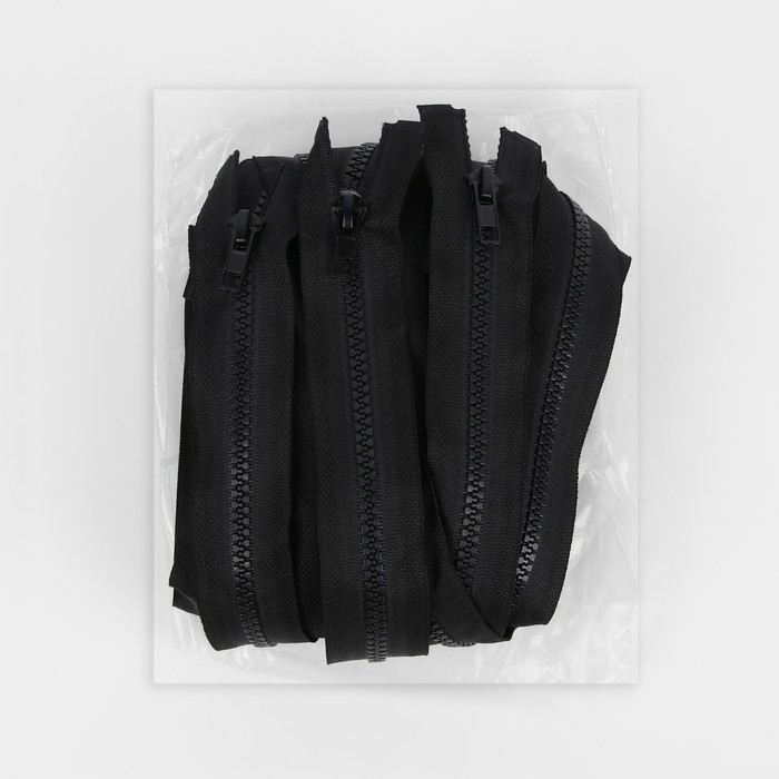 Молния «Трактор», №5, разъёмная, 2 замка, замки автомат, 90 см, цвет чёрный, цена за 1 штуку