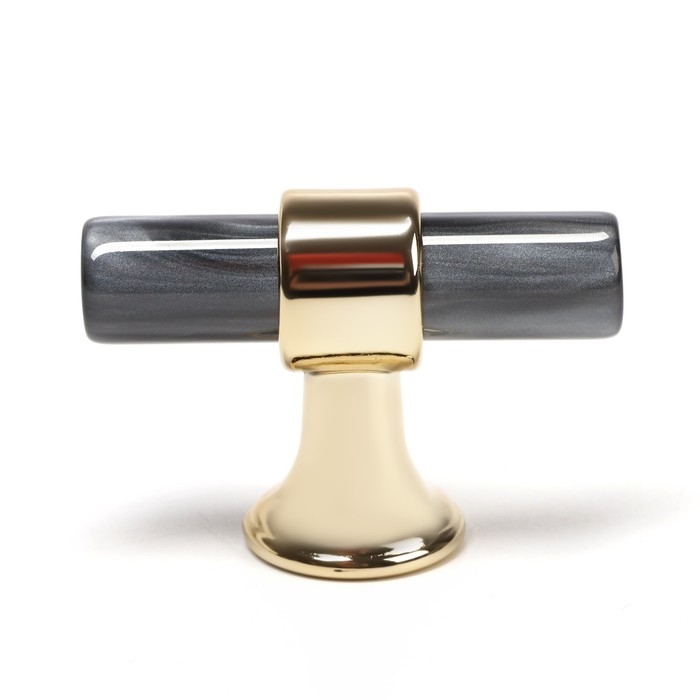 Ручка кнопка CAPPIO PK106, D=12 мм, пластик, цвет графит/золото Ручка кнопка CAPPIO PK106, D=12 мм, пластик, цвет графит/золото