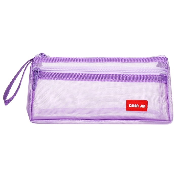 Пенал школьный на молнии Calligrata Пенал школьный на молнии Calligrata "Сетка", 2 отделения, сиреневый