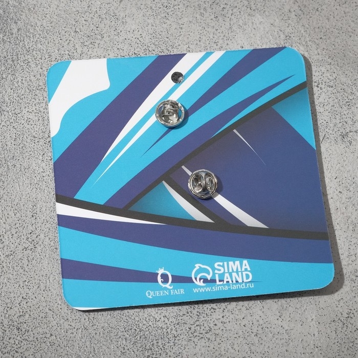 Значок «Катана» вода, цветной в серебре Значок «Катана» вода, цветной в серебре