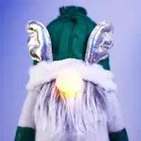 Фигура текстиль «Гном лосяш в зелёном» 33×12×18 см, 1 LED, от батареек AG13×3, свечение тёплое белое