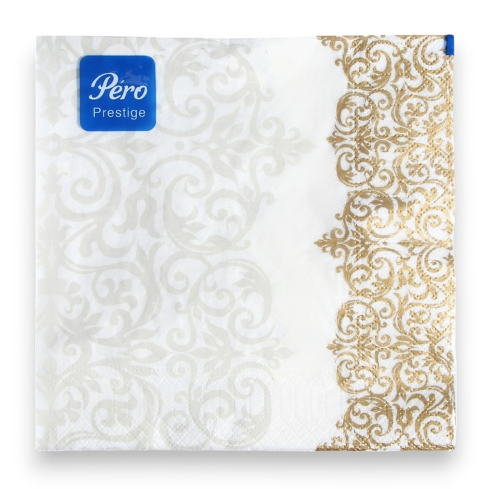 Новый год. Салфетки бумажные Pero Prestige «Версаль», 3 слоя, 33х33, 20 шт. Новый год. Салфетки бумажные Pero Prestige «Версаль», 3 слоя, 33х33, 20 шт.