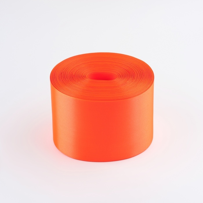 Лента атласная, 100 мм × 100 ± 5 м, цвет оранжевый Лента атласная, 100 мм × 100 ± 5 м, цвет оранжевый
