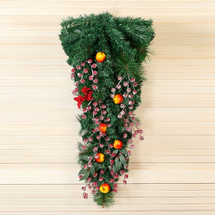 Ёлка декор настенная  Ёлка декор настенная "Уютная сказка" веточки ягодки, 64 см